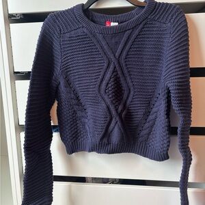 Cropped Cable Knit Sweater